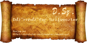 Dörnhöfer Szilveszter névjegykártya