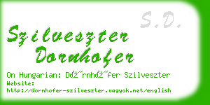 szilveszter dornhofer business card